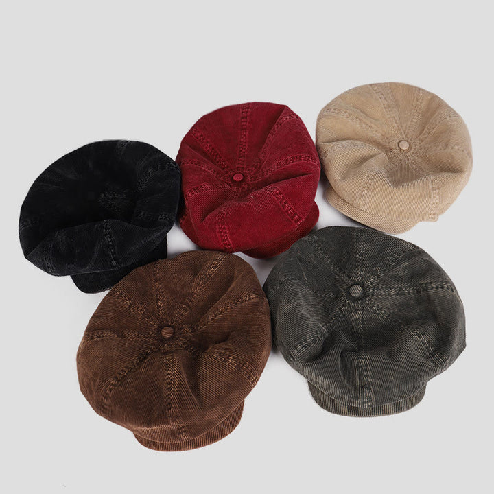 Cappello unisex con basco in velluto a coste lavato effetto anticato - image 7
