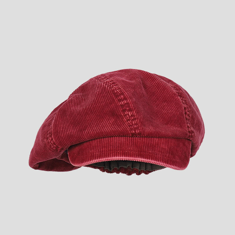 Cappello unisex con basco in velluto a coste lavato effetto anticato - Rosso - M (22"-22 7/8") - image 10