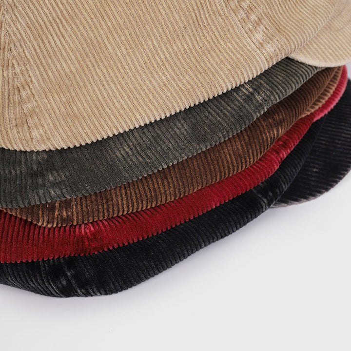 Cappello unisex con basco in velluto a coste lavato effetto anticato - image 5