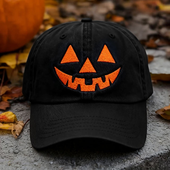 Cappello da baseball eccentrico di Halloween a forma di zucca - Nero - Regolabile (circa 21 5/8"-23 1/4") - image 2