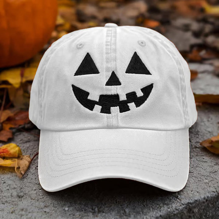 Cappello da baseball eccentrico di Halloween a forma di zucca - Bianco - Regolabile (circa 21 5/8"-23 1/4") - image 1