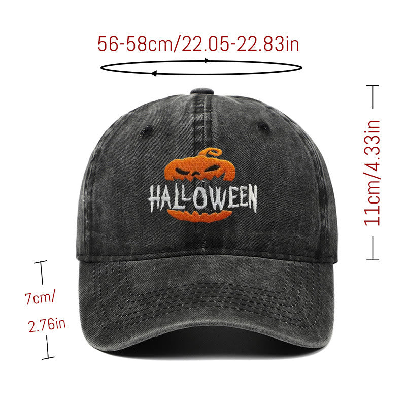 Cappello da baseball ricamato con zucca horror di Halloween - image 4