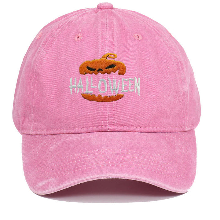 Cappello da baseball ricamato con zucca horror di Halloween - Rosa - M（22"-22 7/8"） - image 9