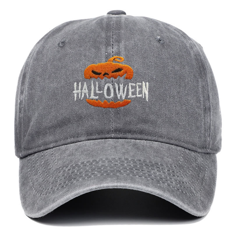 Cappello da baseball ricamato con zucca horror di Halloween - Grigio - M（22"-22 7/8"） - image 7