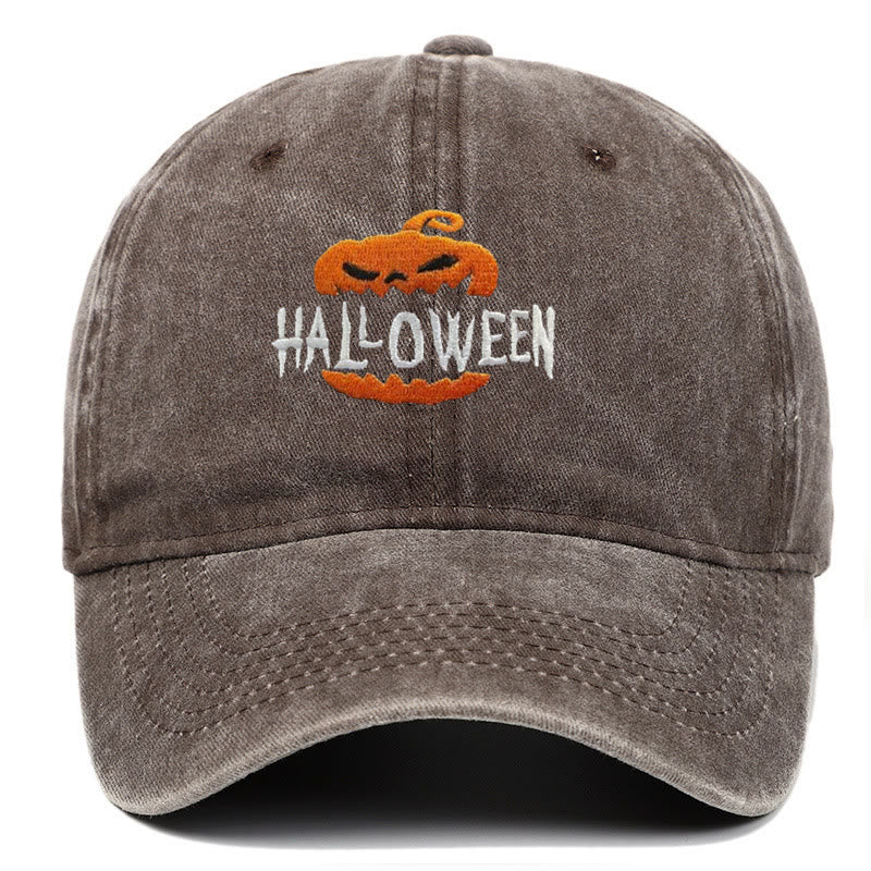 Cappello da baseball ricamato con zucca horror di Halloween - Caffè - M（22"-22 7/8"） - image 8