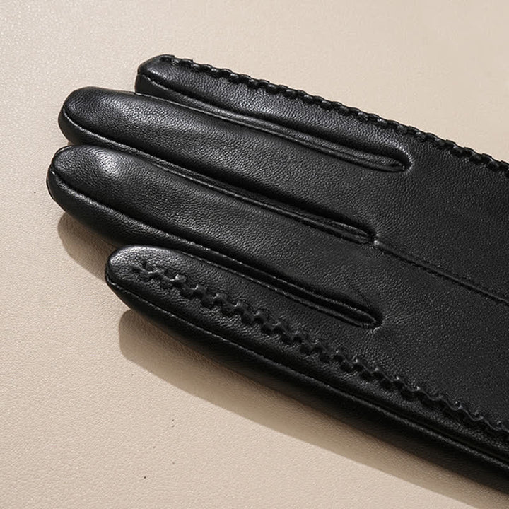 Guanti da donna in vera pelle di pecora antirughe - image 5