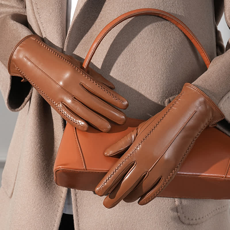 Guanti da donna in vera pelle di pecora antirughe - image 2