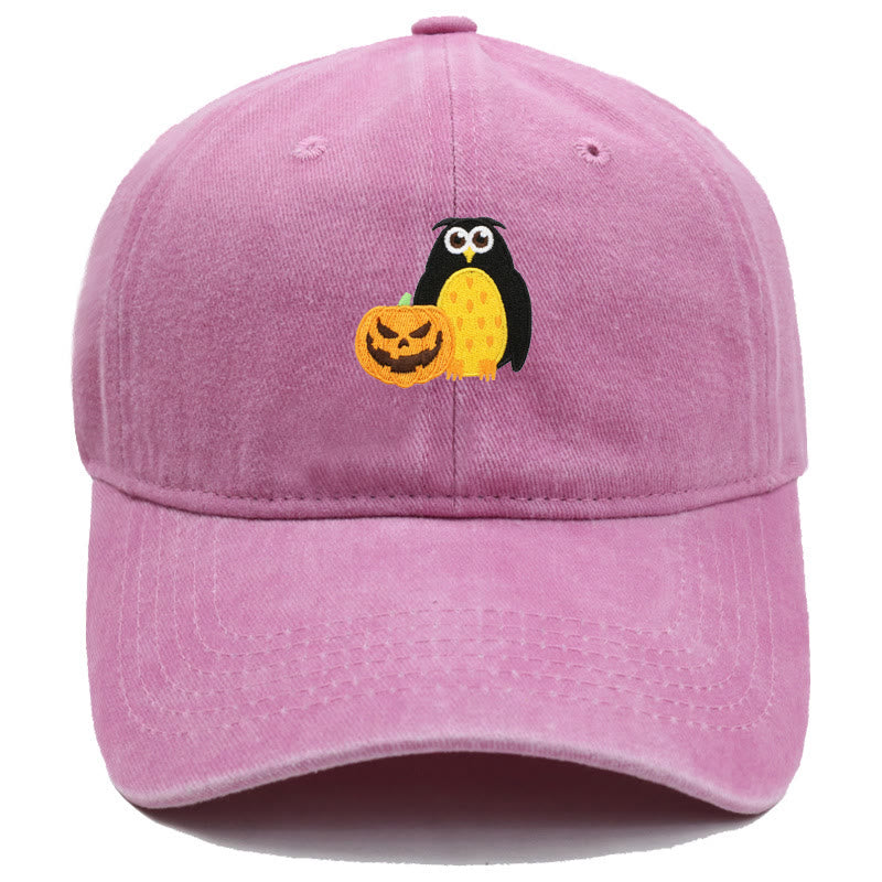 Cappello da baseball ricamato con gufo e zucca di Halloween - Rosa - M（22"-22 7/8"） - image 6