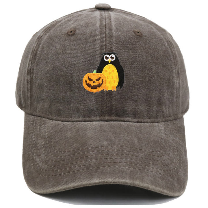 Cappello da baseball ricamato con gufo e zucca di Halloween - Caffè - M（22"-22 7/8"） - image 18