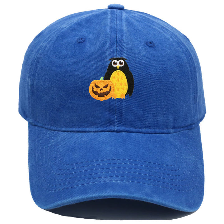 Cappello da baseball ricamato con gufo e zucca di Halloween - Blu reale - M（22"-22 7/8"） - image 13