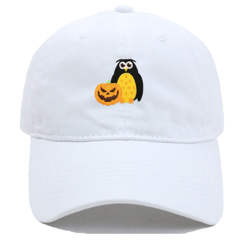 Cappello da baseball ricamato con gufo e zucca di Halloween - Bianco - M（22"-22 7/8"） - image 2