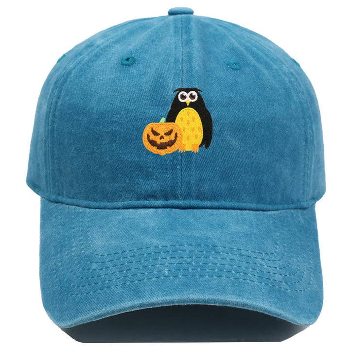 Cappello da baseball ricamato con gufo e zucca di Halloween - Lago Blu - M（22"-22 7/8"） - image 11