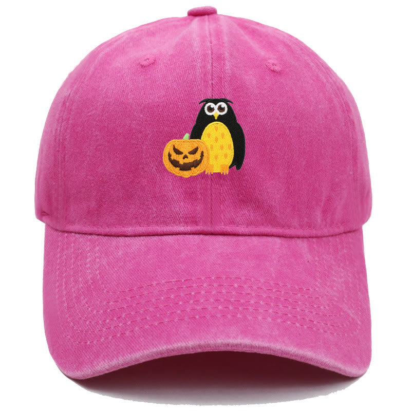 Cappello da baseball ricamato con gufo e zucca di Halloween - Rosa2 - M（22"-22 7/8"） - image 7