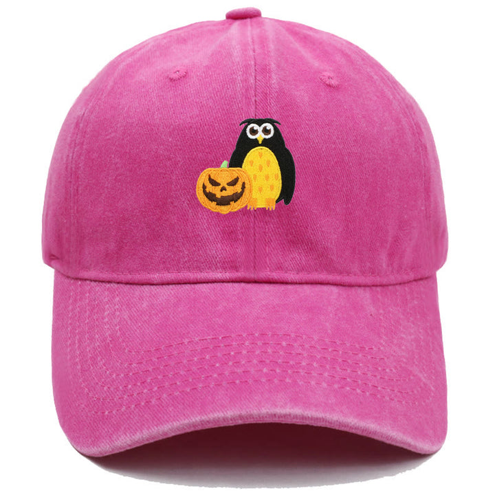 Cappello da baseball ricamato con gufo e zucca di Halloween - Rosa2 - M（22"-22 7/8"） - image 7
