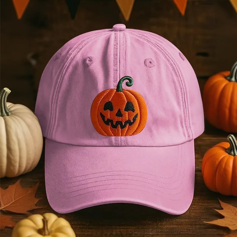 Cappello da baseball con faccia di zucca stampata in 3D per Halloween - Rosa - Regolabile (22"-23 5/8") - image 1