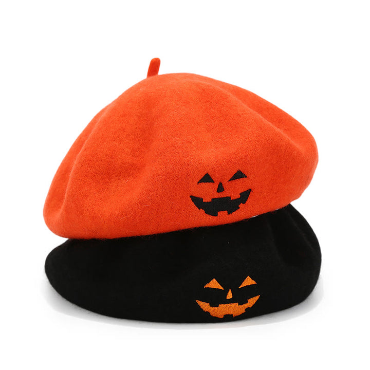 Cappello di zucca ricamato con sorriso carino di Halloween - image 0