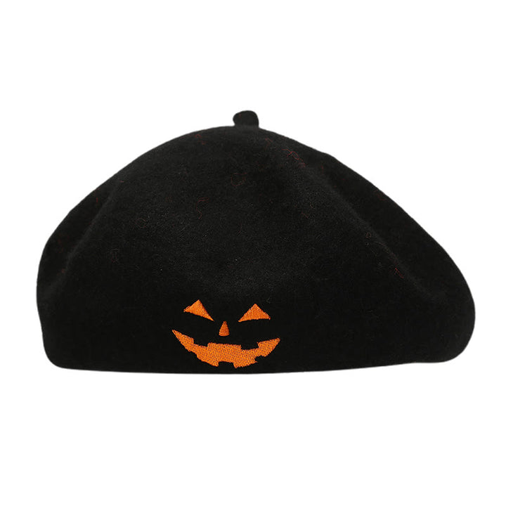 Cappello di zucca ricamato con sorriso carino di Halloween - Nero Arancione - M（22"-22 7/8"） - image 4