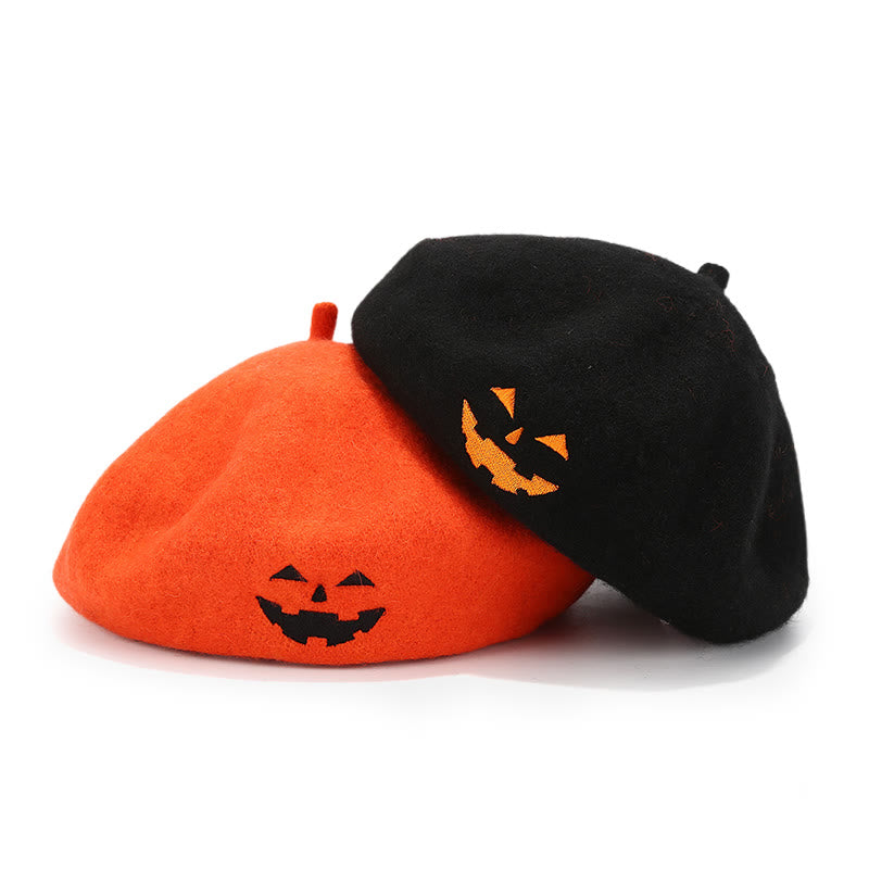 Cappello di zucca ricamato con sorriso carino di Halloween - image 1