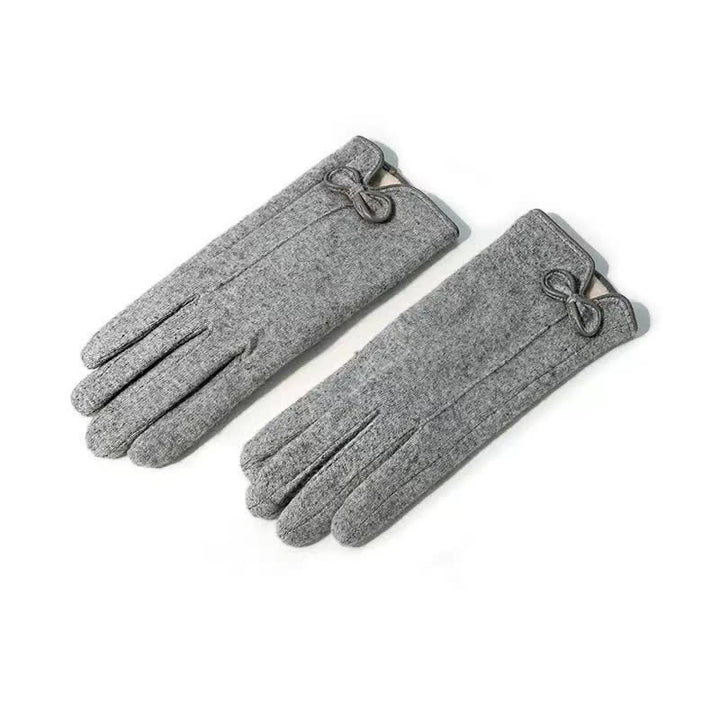 Guanti da donna con fiocco e cuore - Grigio - image 5
