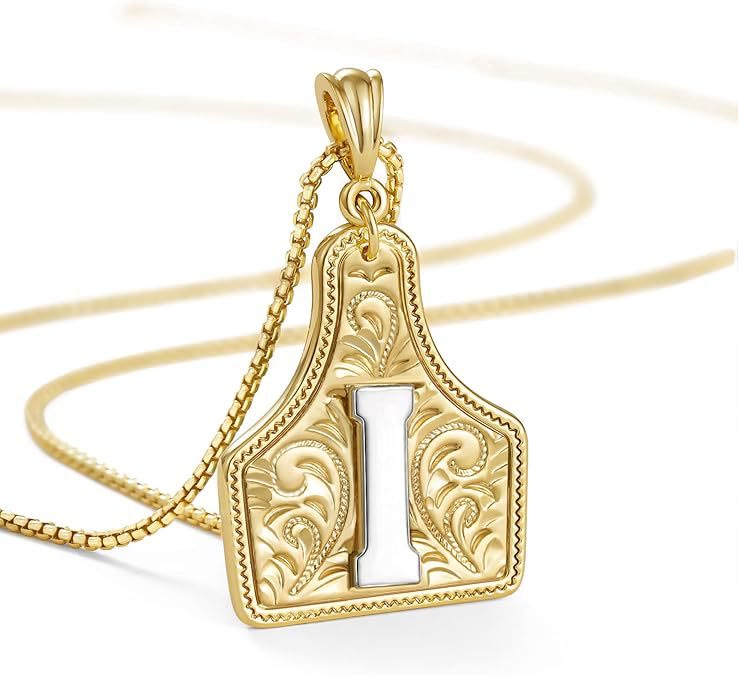Collana con ciondolo in rilievo con lettera dorata alla moda - I - image 11