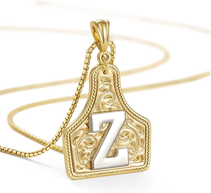 Collana con ciondolo in rilievo con lettera dorata alla moda - Z - image 28