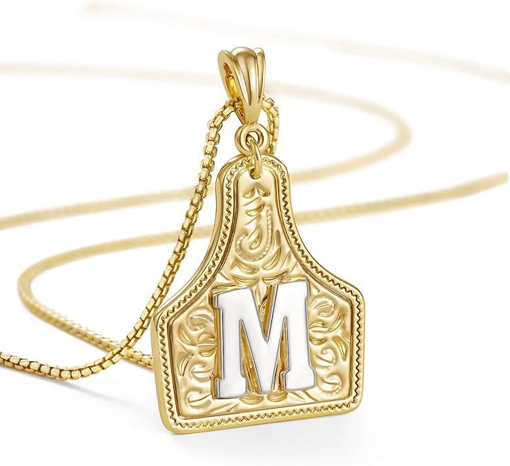Collana con ciondolo in rilievo con lettera dorata alla moda - M - image 15