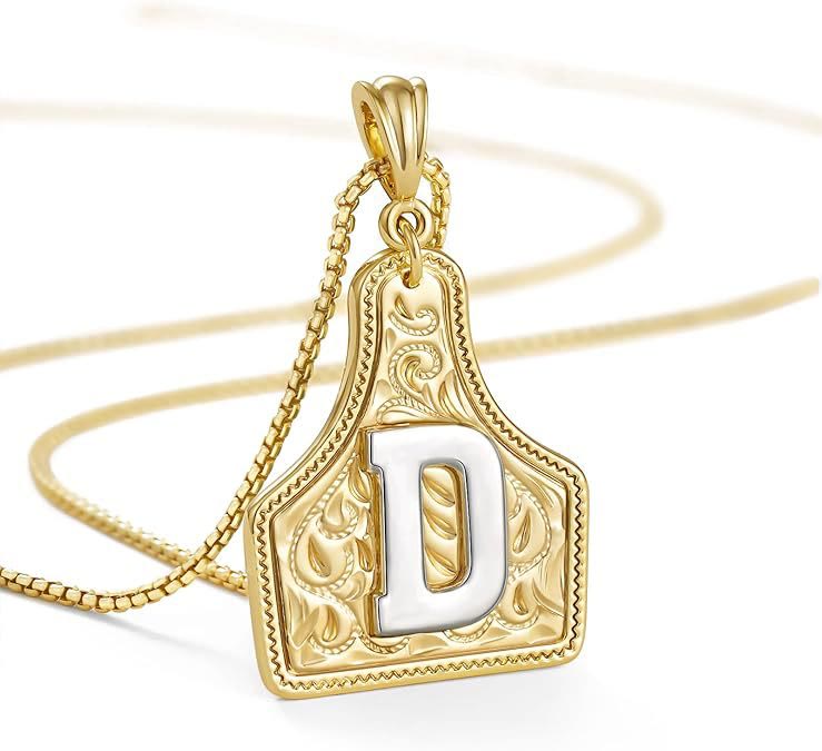 Collana con ciondolo in rilievo con lettera dorata alla moda - D - image 6
