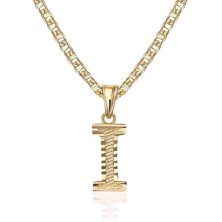 Collana con ciondolo a forma di lettera dorata semplice e nobile - I - image 10