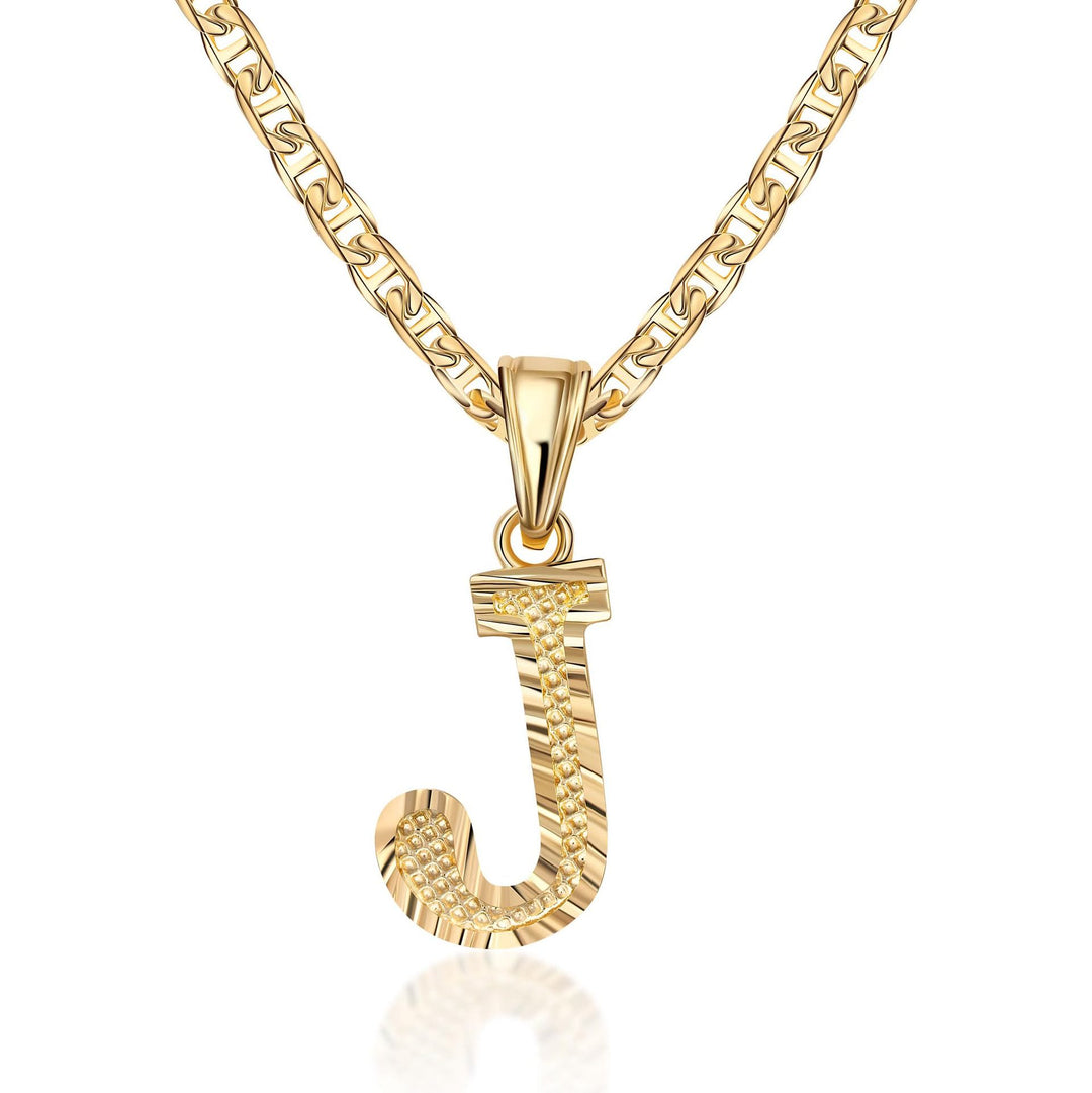 Collana con ciondolo a forma di lettera dorata semplice e nobile - J - image 11