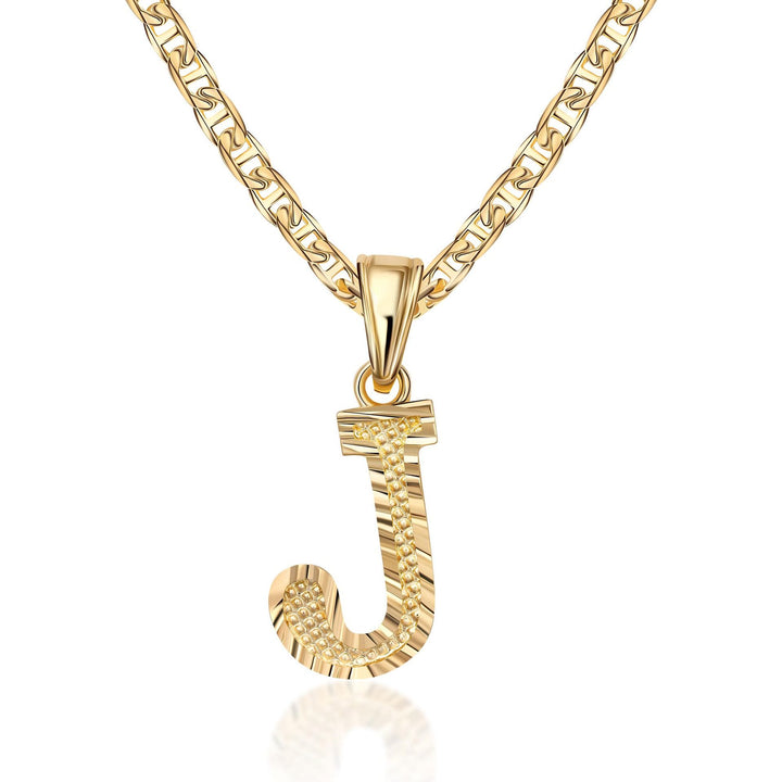 Collana con ciondolo a forma di lettera dorata semplice e nobile - J - image 11