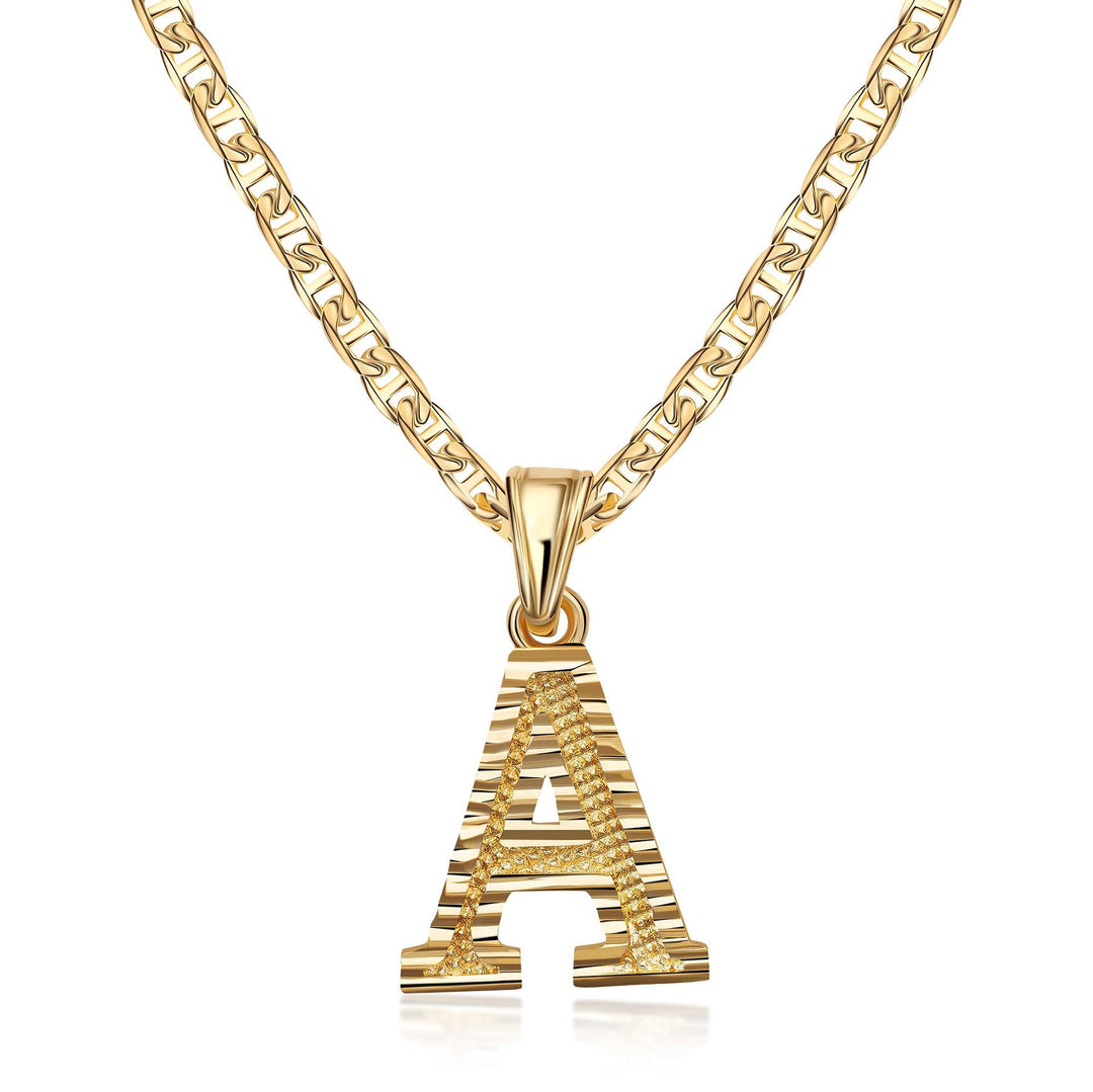Collana con ciondolo a forma di lettera dorata semplice e nobile - A - image 2