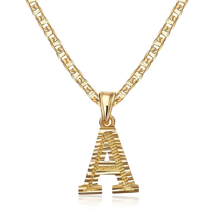 Collana con ciondolo a forma di lettera dorata semplice e nobile - A - image 2
