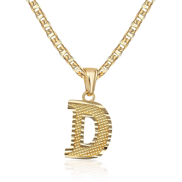Collana con ciondolo a forma di lettera dorata semplice e nobile - D - image 5