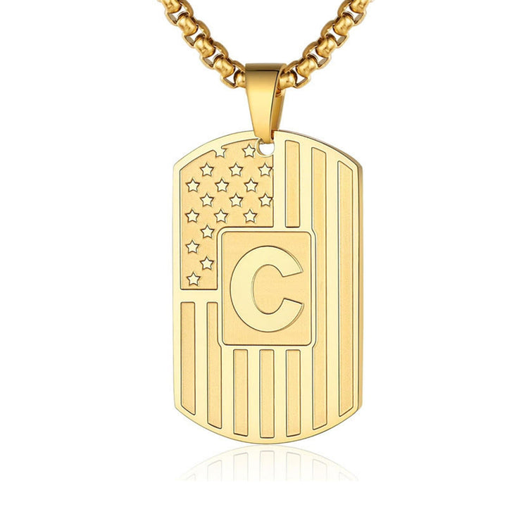 Collana con targhetta identificativa per cani con bandiera americana - image 2