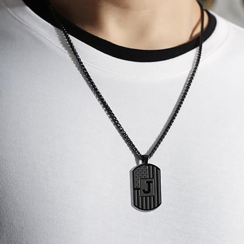 Collana con targhetta identificativa per cani con bandiera americana - image 1