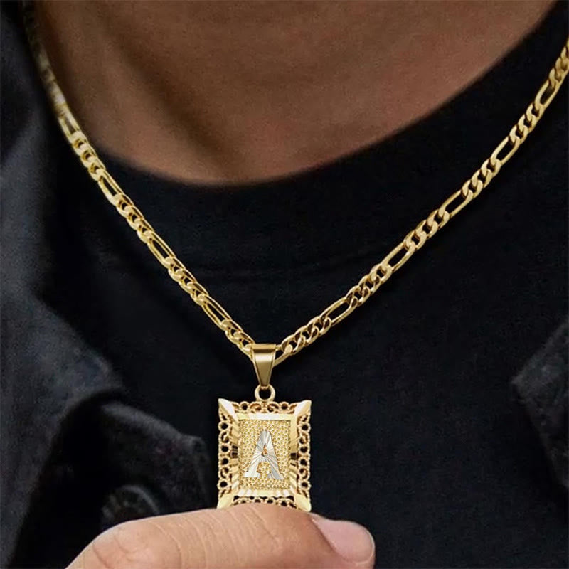 Collana dorata con lettera cava quadrata squisita - image 1