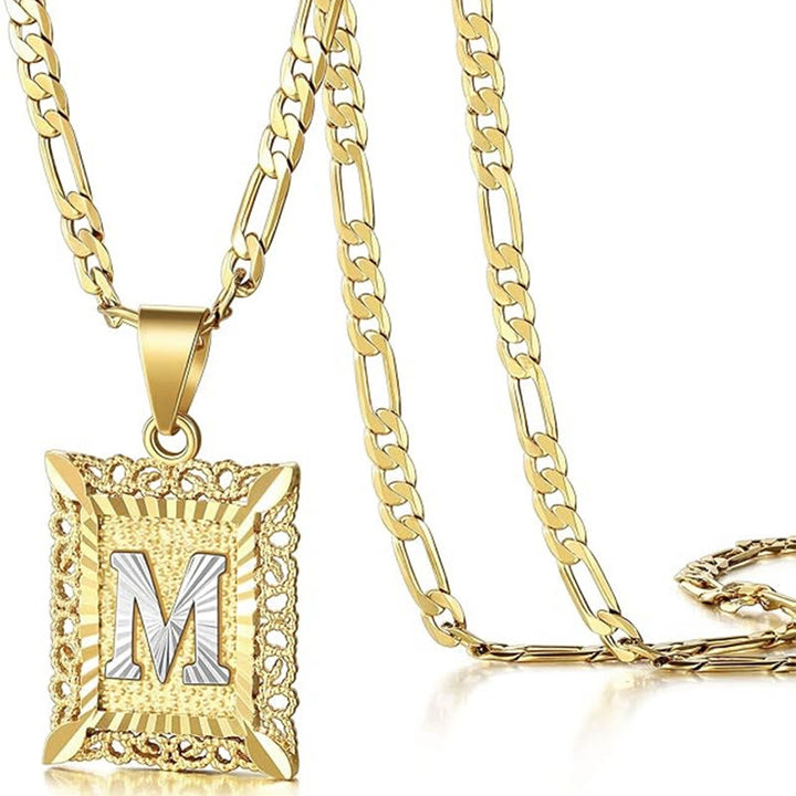 Collana dorata con lettera cava quadrata squisita - M - image 16