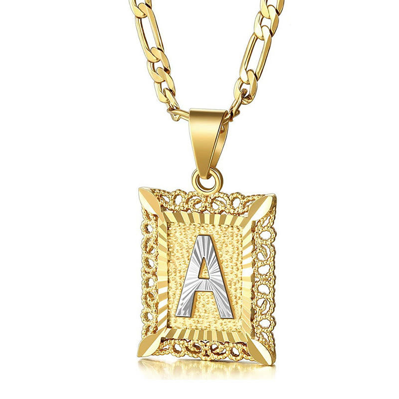 Collana dorata con lettera cava quadrata squisita - image 0