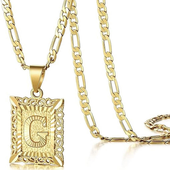Collana dorata con lettera cava quadrata squisita - G - image 10