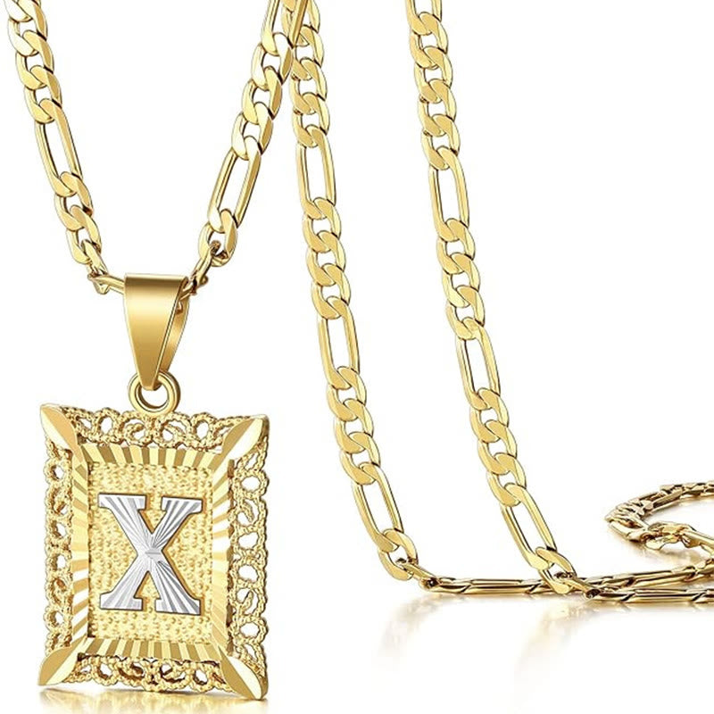 Collana dorata con lettera cava quadrata squisita - X - image 27