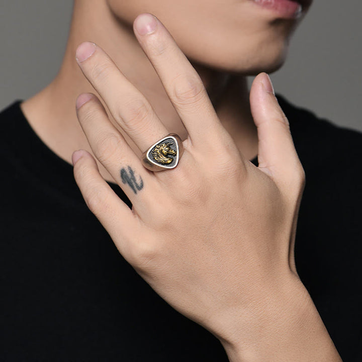 Anello vintage con testa di cavallo 3D in stile western - image 2
