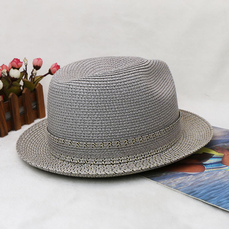 Cappello da cowboy intrecciato da uomo con design color block - image 11