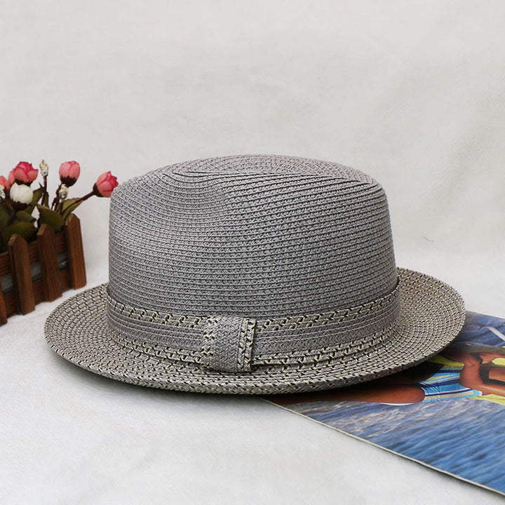 Cappello da cowboy intrecciato da uomo con design color block - image 10