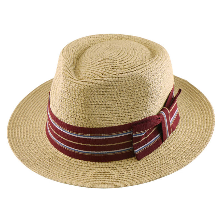 Cappello da cowboy intrecciato con fiocco a righe colorate da uomo - image 10
