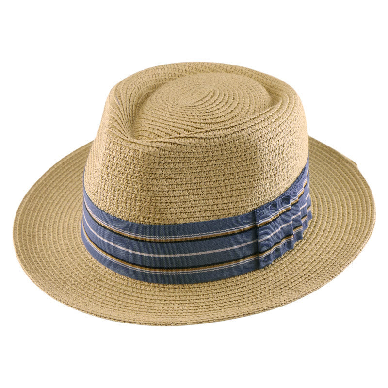 Cappello da cowboy intrecciato con fiocco a righe colorate da uomo - image 7