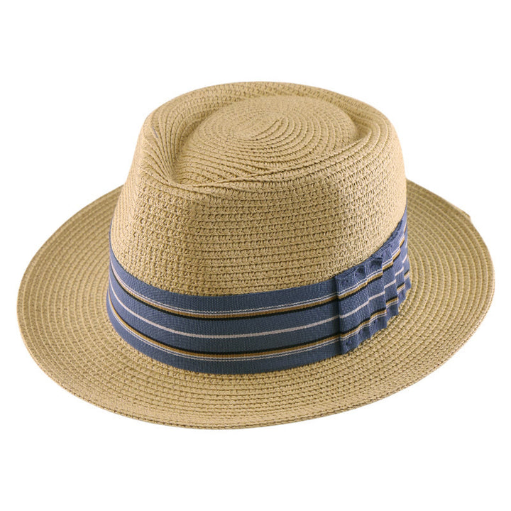 Cappello da cowboy intrecciato con fiocco a righe colorate da uomo - image 7