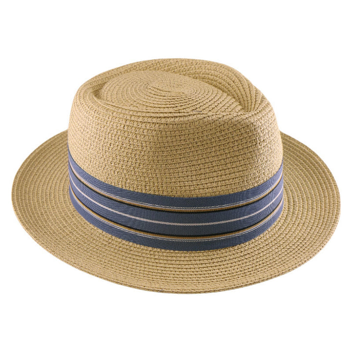 Cappello da cowboy intrecciato con fiocco a righe colorate da uomo - image 8