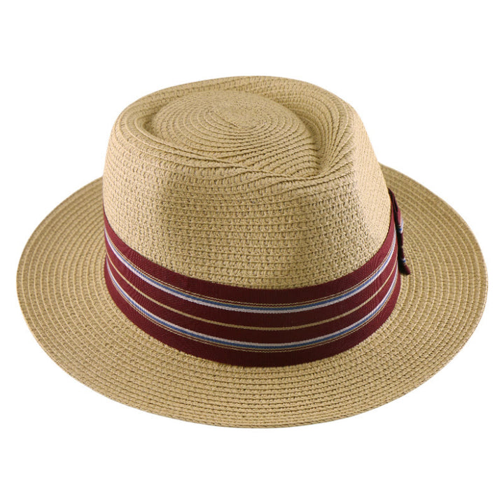 Cappello da cowboy intrecciato con fiocco a righe colorate da uomo - image 11