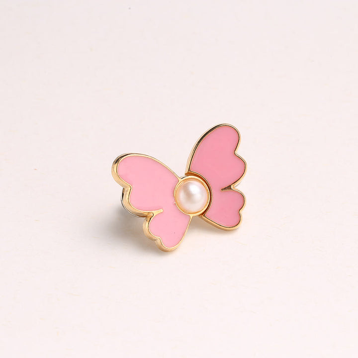 Clip per cintura da donna con perle e farfalle, senza chiodi, per pantaloni - Farfalla di perla - Rosa - image 7