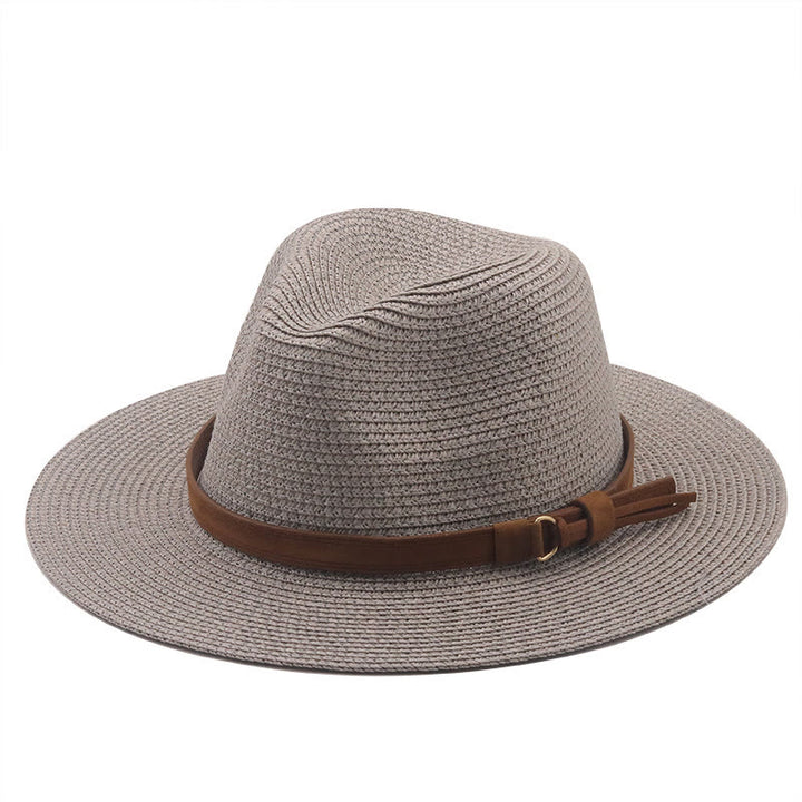 Cappello da cowboy da uomo in maglia con parasole e cintura marrone - Grigio - M (22 "-22 7/8") - image 3